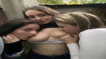 Group of gorgeous teen girls on public 03