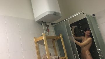 Hidden camera caught her dress and undress before shower 401
