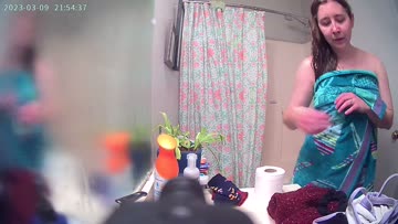 Hidden camera caught her dress and undress before shower 407