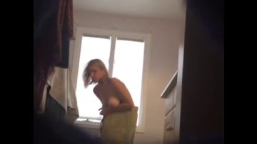 Hidden camera caught her dress and undress before shower 89